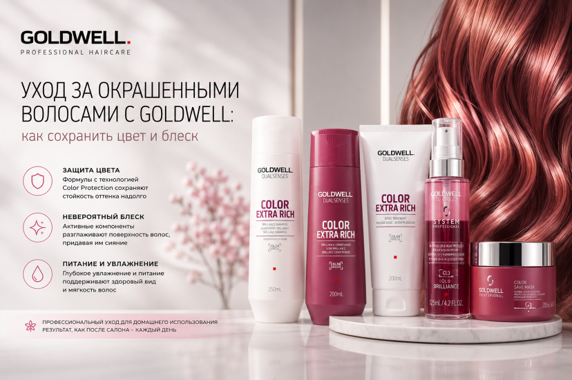 Уход за окрашенными волосами с Goldwell: как сохранить цвет и блеск